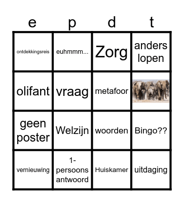 expeditie-bingo Card