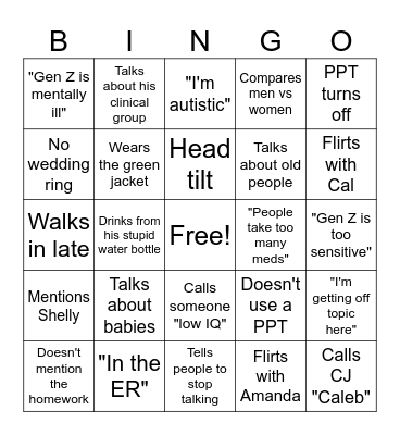Posey Bingo Card