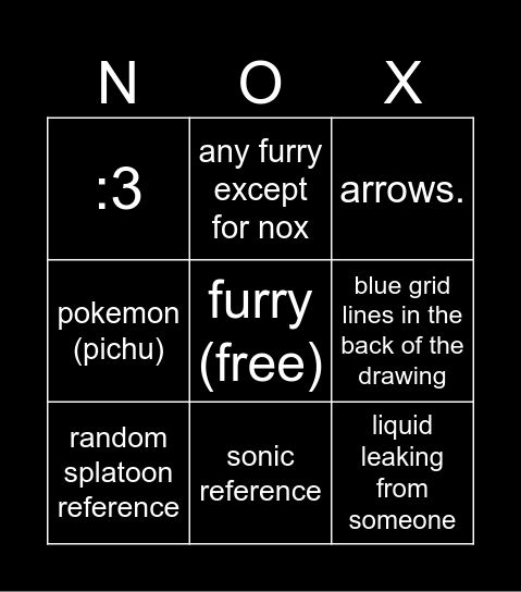 nox bingo Card