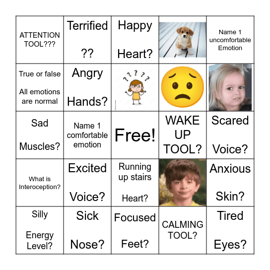 INTEROCEPTION Bingo Card