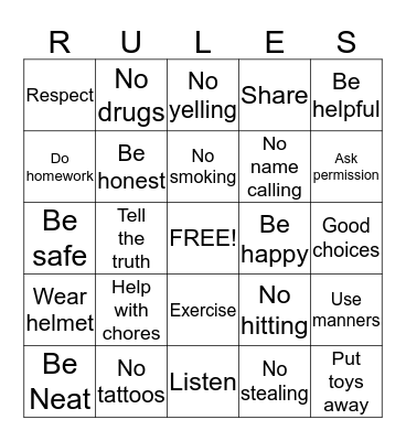 KEEP THE COMMANDMENTS Bingo Card