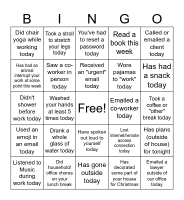 MSF CHRISTMAS BINGO Card