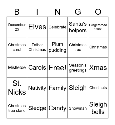 Christmas Bingo Card