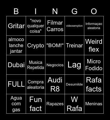 Windoh Bingoh Bingo Card