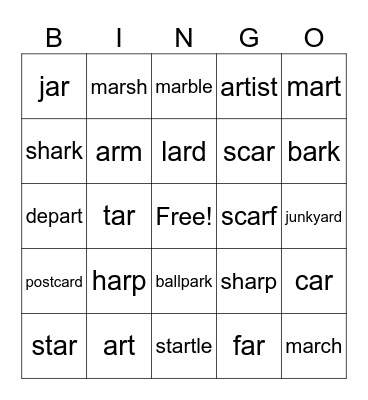 R-controlled AR Bingo Card
