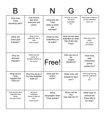 The Long Journey Home Bingo Card