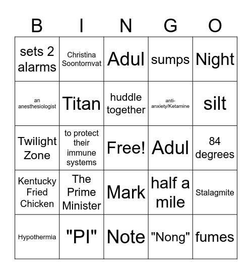 All Thirteen #2 Bingo Card