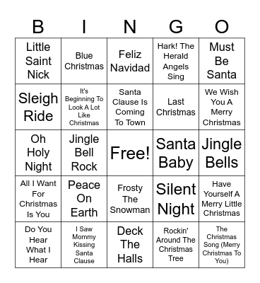 GES Christmas BINGO Card