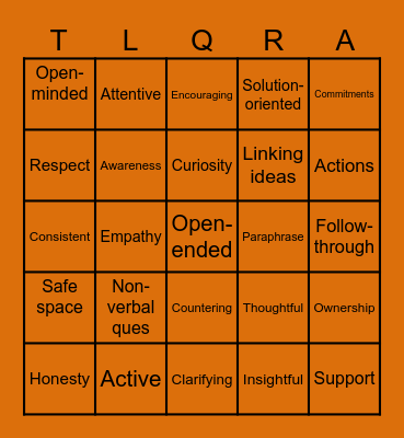 5 building blocks for healthy dialogue Bingo Card