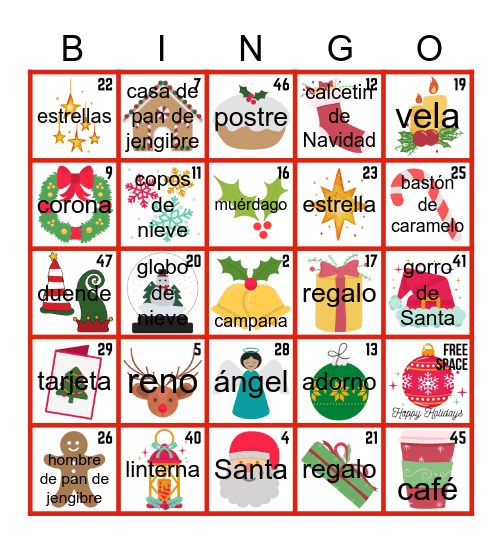 Bingo de Navidad 2023 Bingo Card