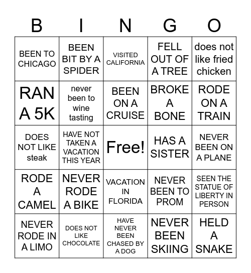 DID YOU KNOW? Bingo Card