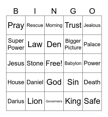 Bible Study Bingo Card