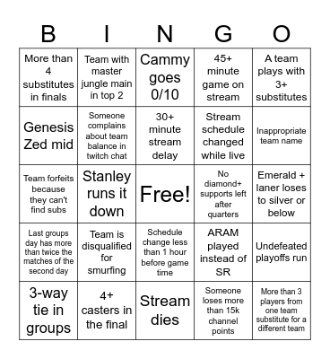 Winter Tournament Bingo Card