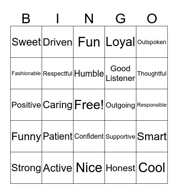Friendship BINGO Card