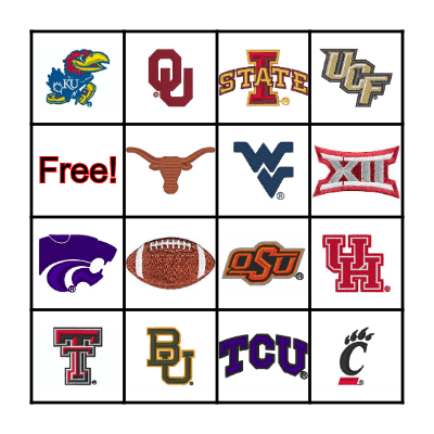 BIG 12 College Football BINGO Card