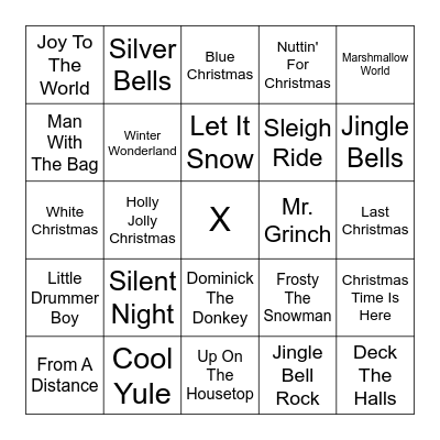 Christmas Music Bingo! Bingo Card