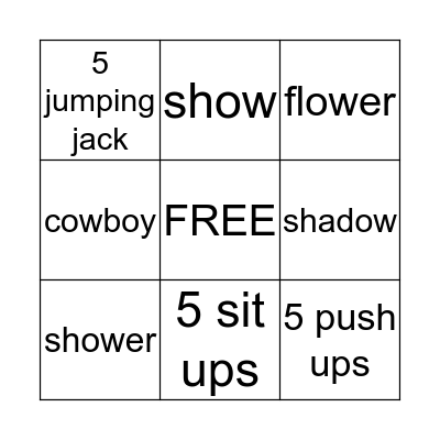 Snowplow Bingo Card