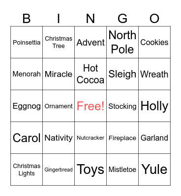 Holiday Bingo Card