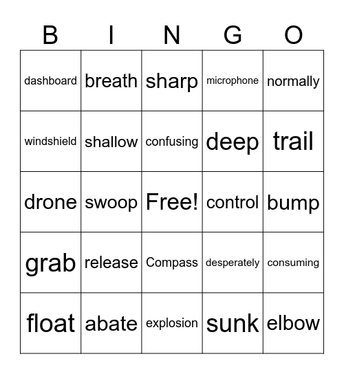 Hatchet II Bingo Card