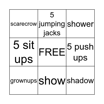 Snowplow Bingo Card