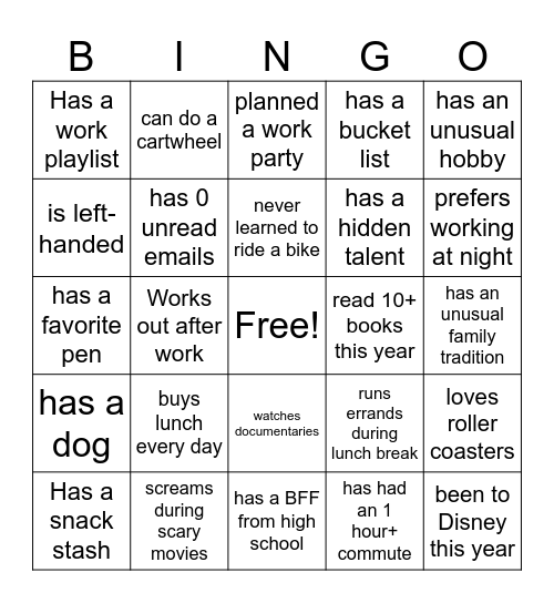 Office Bingo Card