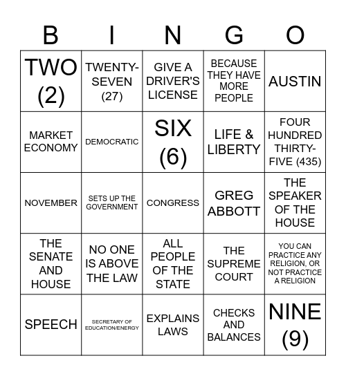 I AM A U.S CITIZEN Bingo Card