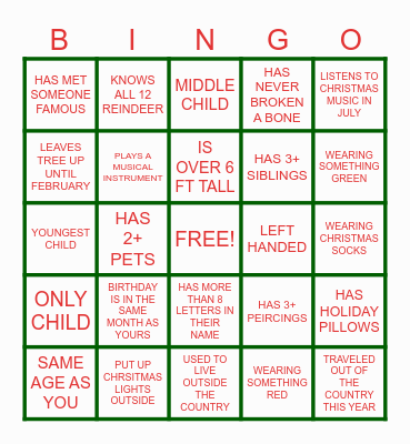 JMARK Holiday Bingo! Bingo Card