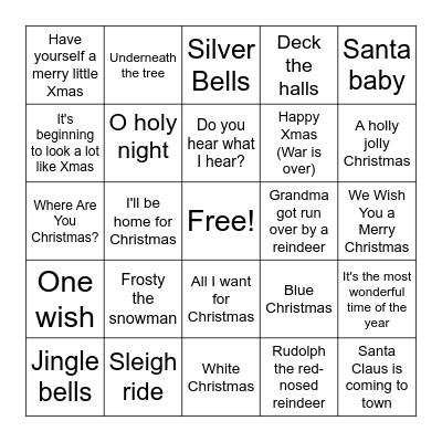 🎄Christmas Music Bingo🎅 Bingo Card
