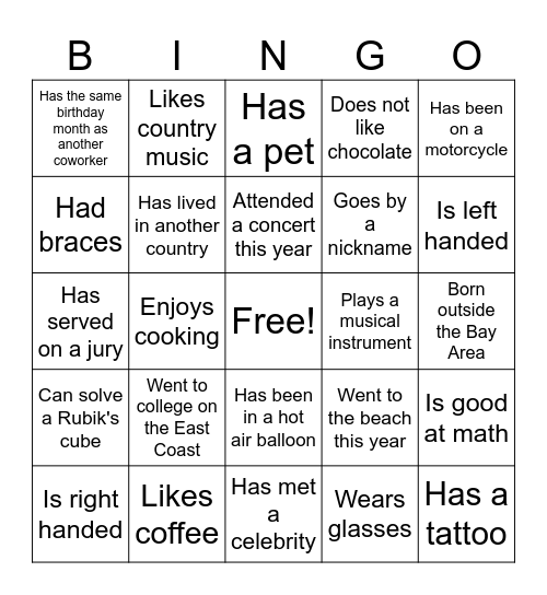 BINGO Card