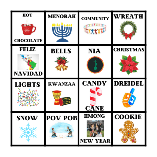 Holidays in Riverview Bingo Card