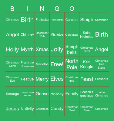Christmas BINGO Card