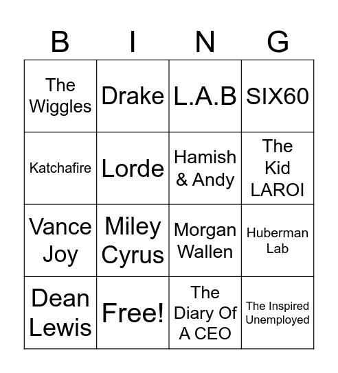 WRAPPED 2023 Bingo Card