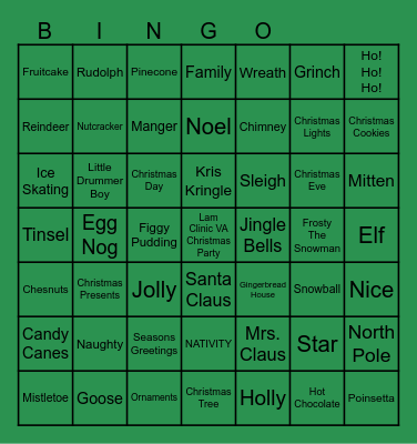 Christmas Bingo Card