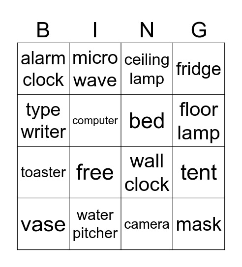 unit 16 bingo Card