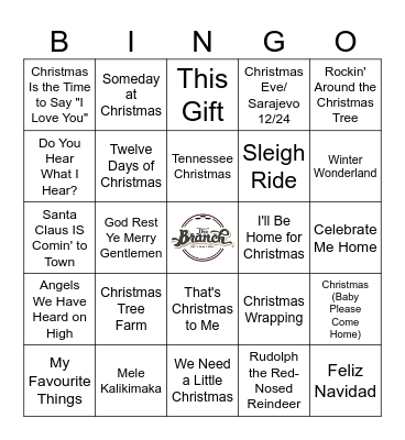 Christmas Music Bingo Card