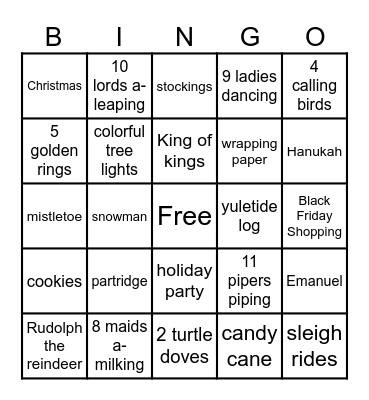 CHRISTMAS BINGO Card