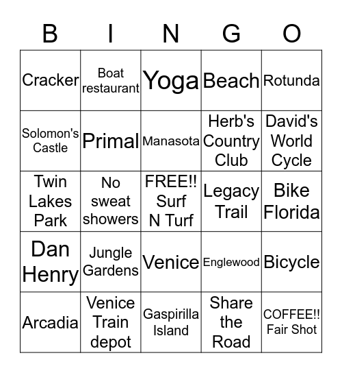 Surf n Turf Bingo! Bingo Card