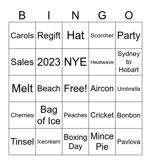 December BINGO Card