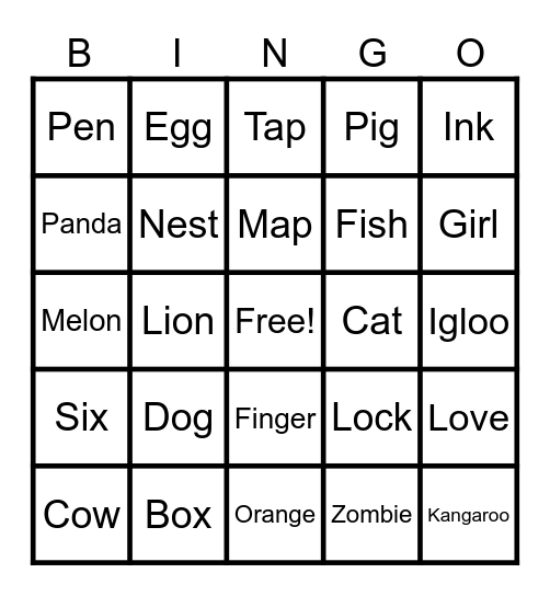 Phonics Review Bingo Card