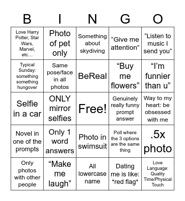 Hinge Bingo Card