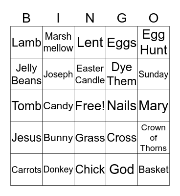Easter Bingo Card