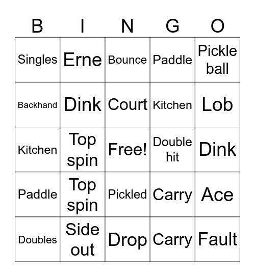 PICKLEBALL BINGO Card