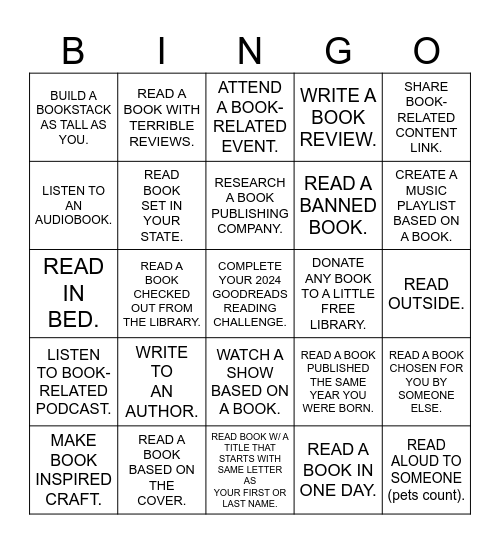 2024 BBC Bonus Activity Challenge Board Bingo Card