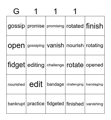 Gold 111 Bingo Card