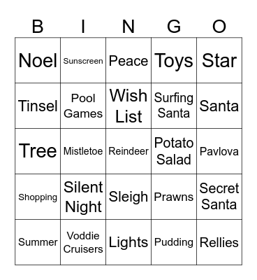 12 Days of Christmas Bingo Card