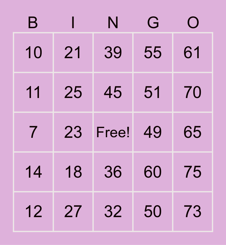 SILANG GWEN PAULA B. Bingo Card