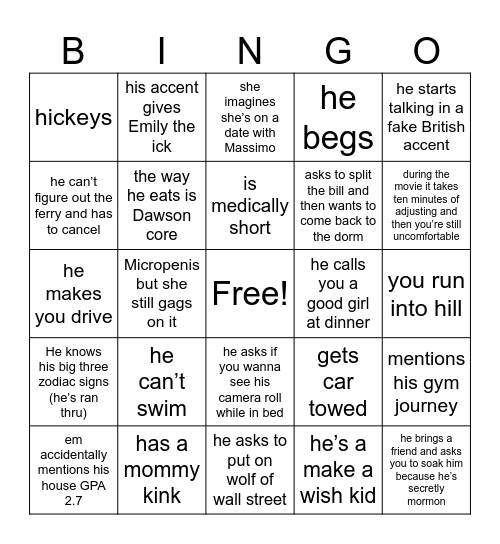 Christoph Bingo Card