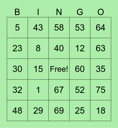 GOZAR, RYAN CHRISTIAN T. Bingo Card