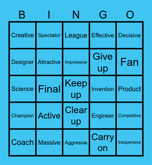 Words bingo Card