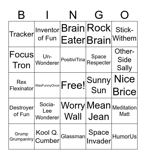 Thinkables vs. Unthinkables Bingo Card
